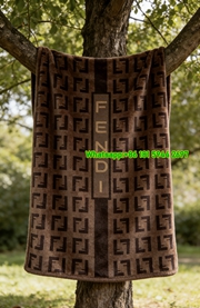 Fendi FF Monogram Vertical Logo Flannel Sofa Throw Blanket IMG_9362